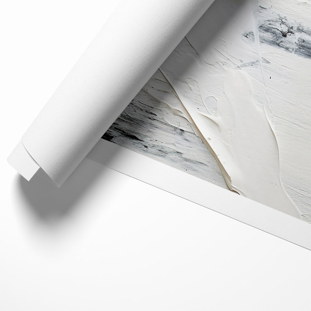 Modern Black and White Abstract Canvas - Unique Monochrome Wall Art