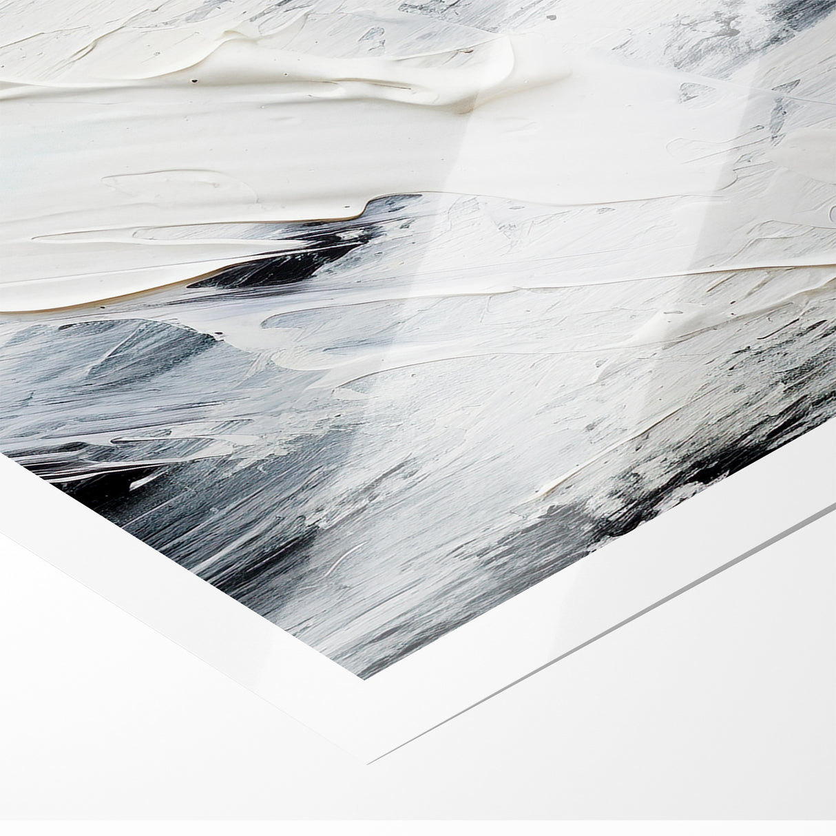Modern Black and White Abstract Canvas - Unique Monochrome Wall Art