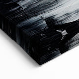 Modern Black and White Abstract Canvas - Unique Monochrome Wall Art