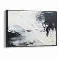 Modern Black and White Abstract Canvas - Unique Monochrome Wall Art