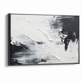 Modern Black and White Abstract Canvas - Unique Monochrome Wall Art