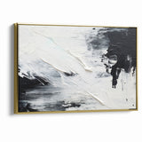 Modern Black and White Abstract Canvas - Unique Monochrome Wall Art