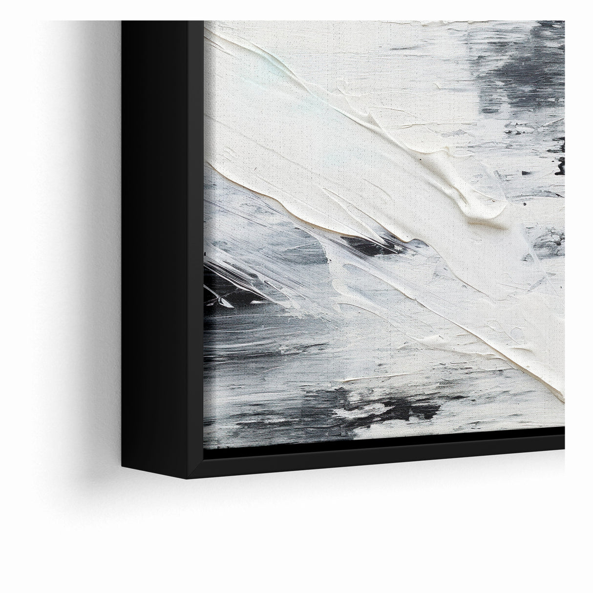 Modern Black and White Abstract Canvas - Unique Monochrome Wall Art