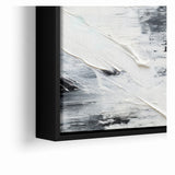 Modern Black and White Abstract Canvas - Unique Monochrome Wall Art