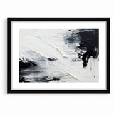 Modern Black and White Abstract Canvas - Unique Monochrome Wall Art