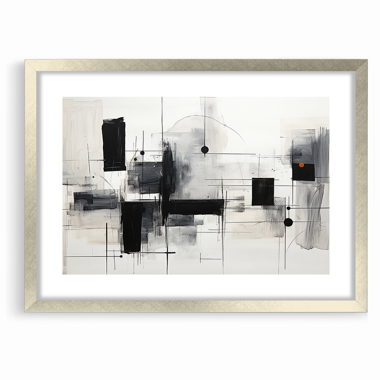 Abstract Black and White Canvas Art - Contemporary Monochrome Design