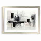 Abstract Black and White Canvas Art - Contemporary Monochrome Design