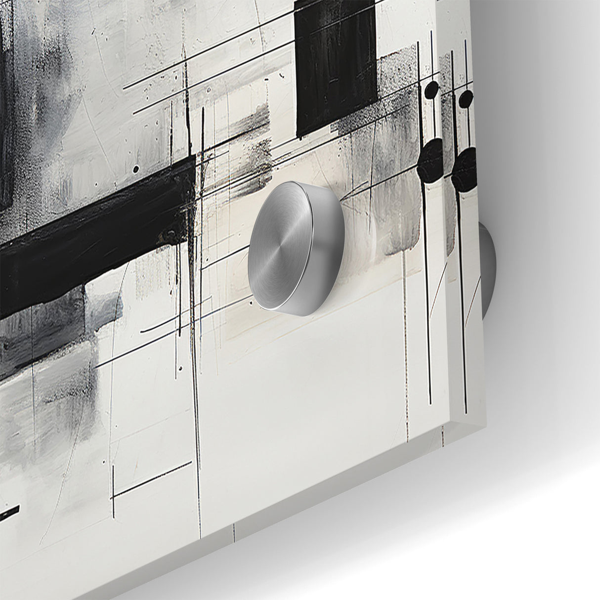 Abstract Black and White Canvas Art - Contemporary Monochrome Design