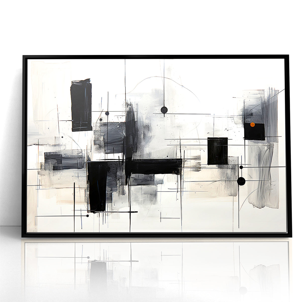 Abstract Black and White Canvas Art - Contemporary Monochrome Design