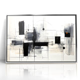 Abstract Black and White Canvas Art - Contemporary Monochrome Design