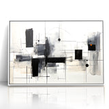 Abstract Black and White Canvas Art - Contemporary Monochrome Design
