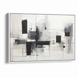 Abstract Black and White Canvas Art - Contemporary Monochrome Design