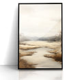 Modern Landscape Abstract: Serene Lake Scene on Canvas