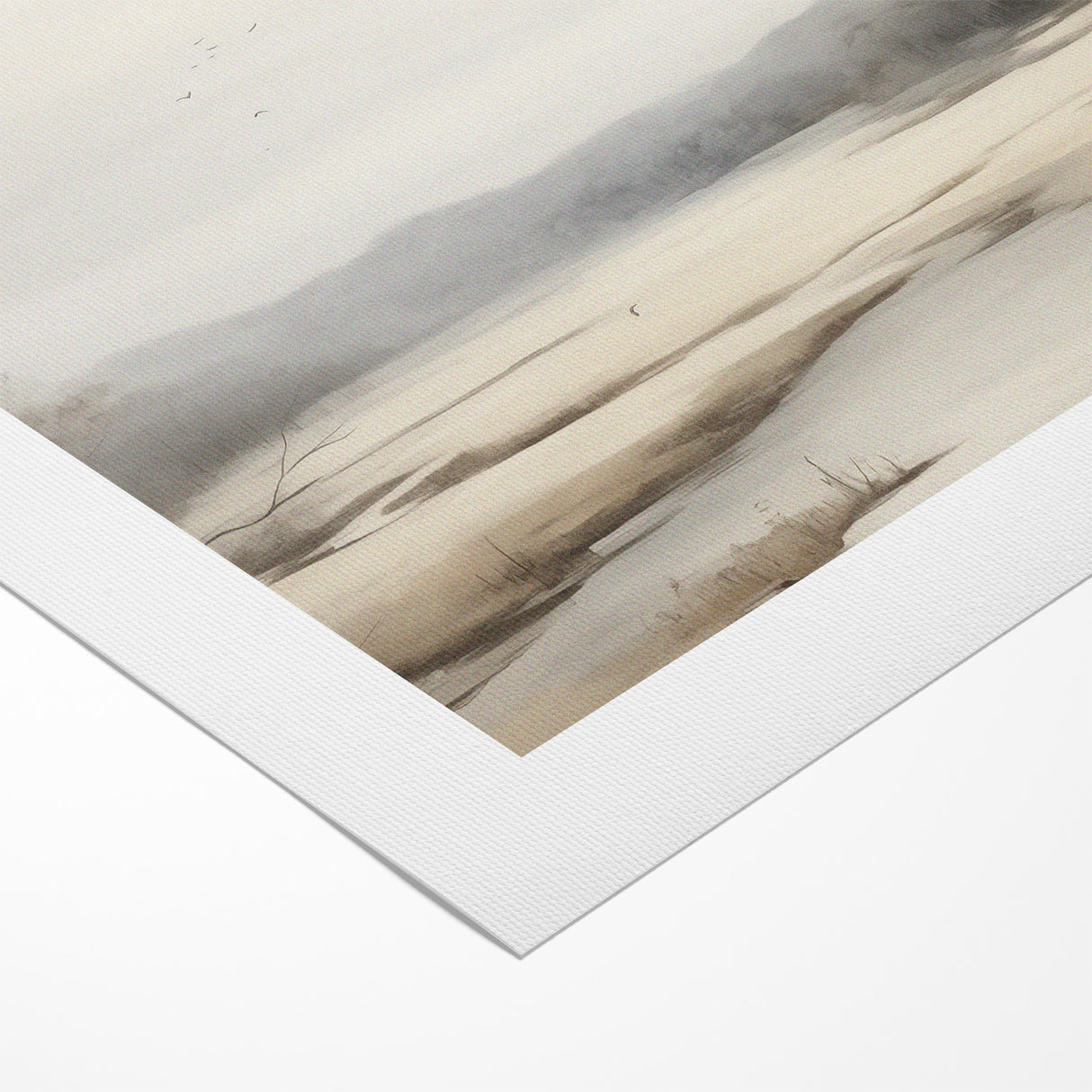 Modern Landscape Abstract: Serene Lake Scene on Canvas
