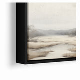 Modern Landscape Abstract: Serene Lake Scene on Canvas