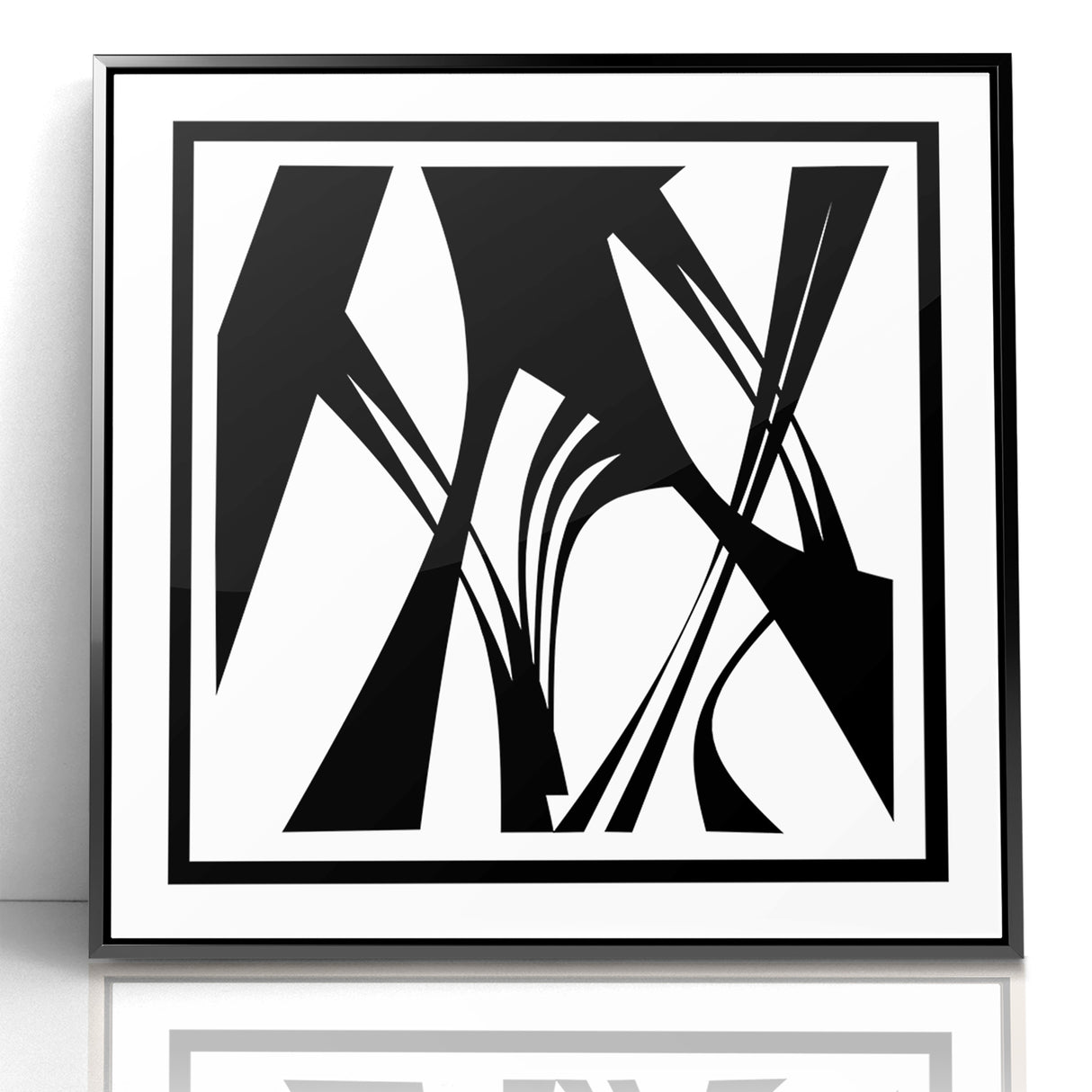 Minimalist Black and White Abstract Canvas - Artistic Monochrome Design