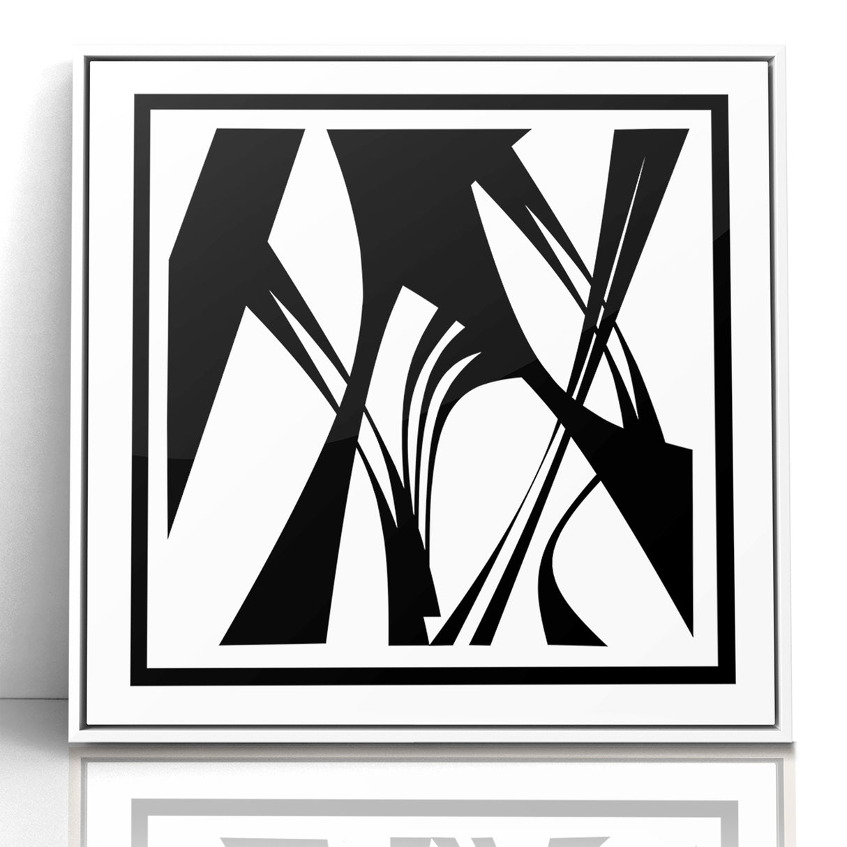 Minimalist Black and White Abstract Canvas - Artistic Monochrome Design