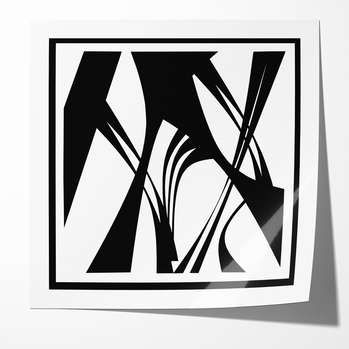 Minimalist Black and White Abstract Canvas - Artistic Monochrome Design