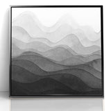 Elegant Black and White Abstract Canvas - Modern Monochrome Art