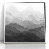 Elegant Black and White Abstract Canvas - Modern Monochrome Art