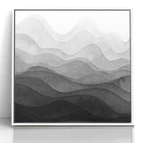 Elegant Black and White Abstract Canvas - Modern Monochrome Art