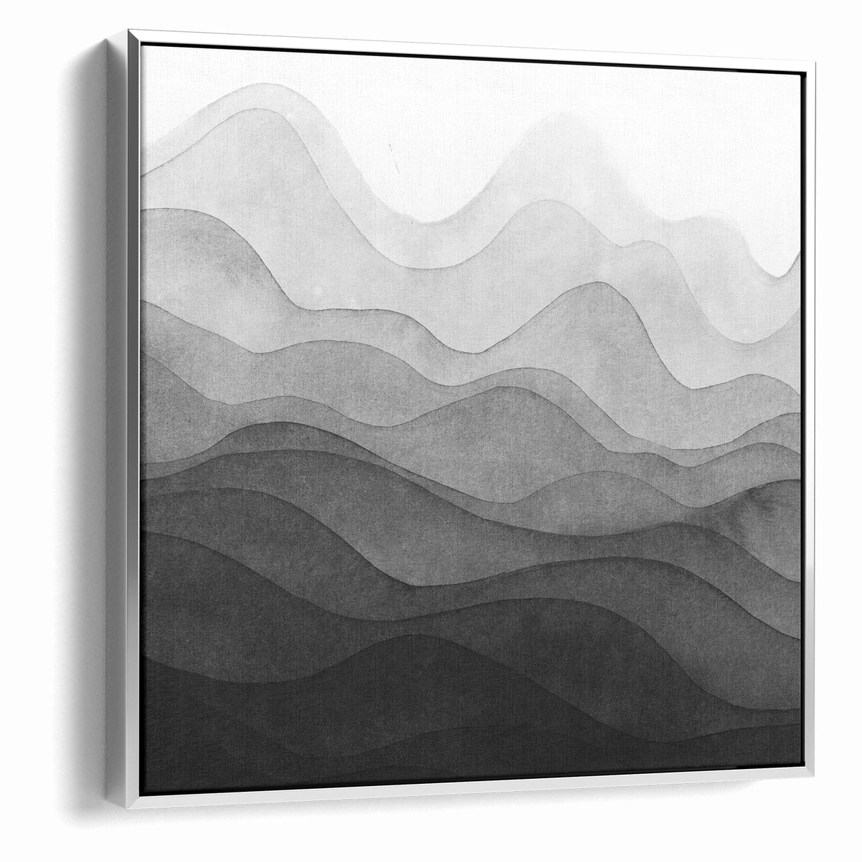 Elegant Black and White Abstract Canvas - Modern Monochrome Art