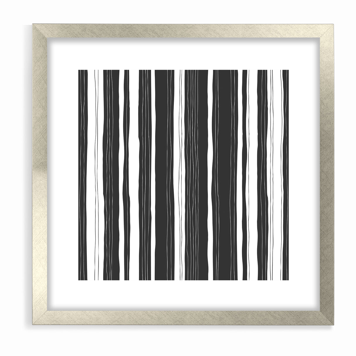 Minimalist Black and White Striped Canvas - Contemporary Abstract Art