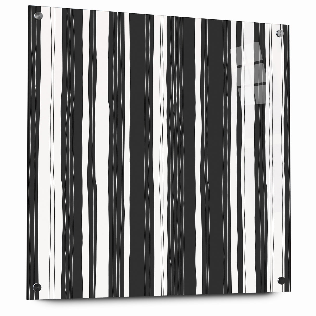 Minimalist Black and White Striped Canvas - Contemporary Abstract Art