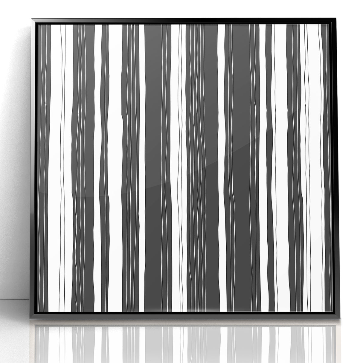 Minimalist Black and White Striped Canvas - Contemporary Abstract Art