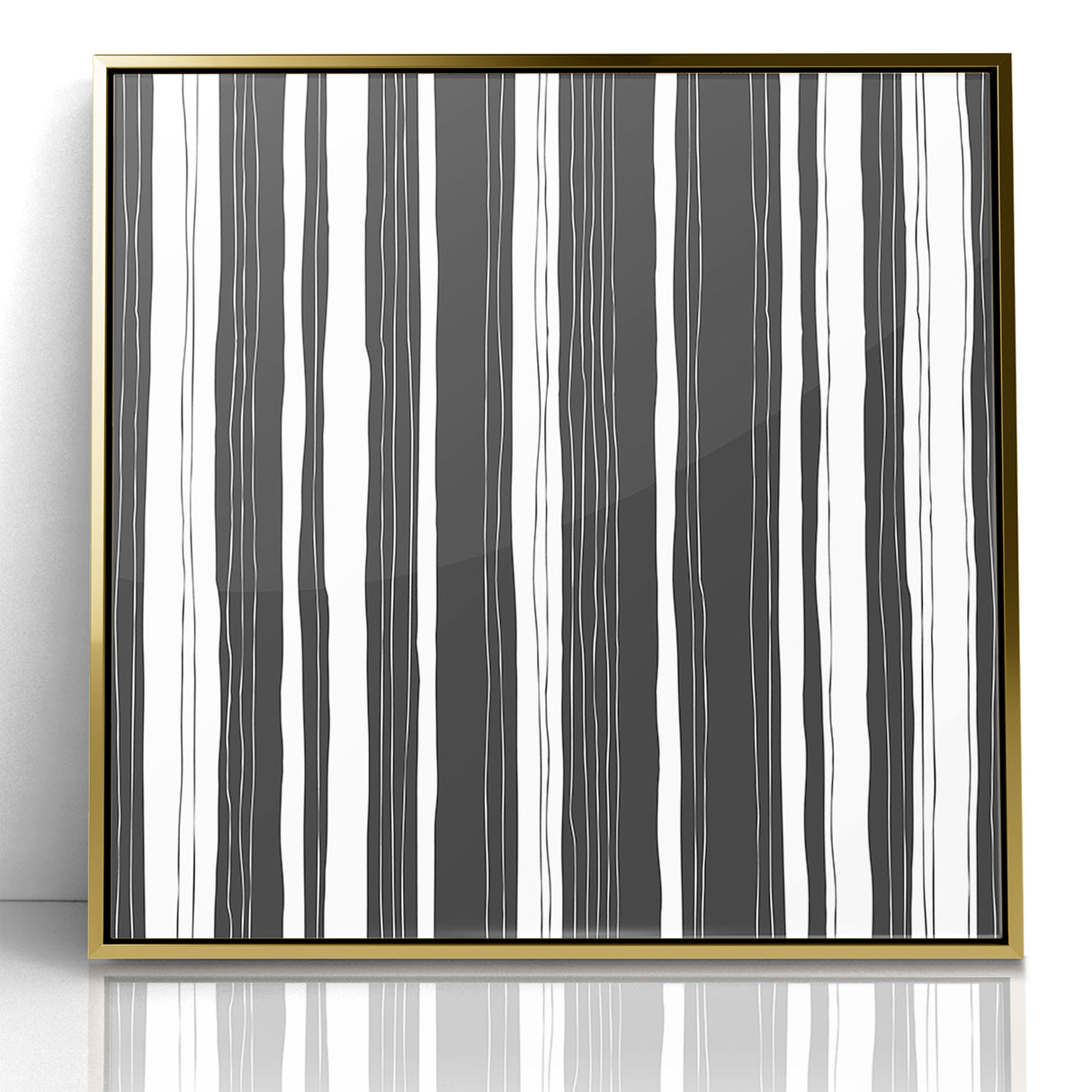 Minimalist Black and White Striped Canvas - Contemporary Abstract Art