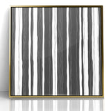 Minimalist Black and White Striped Canvas - Contemporary Abstract Art