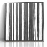 Minimalist Black and White Striped Canvas - Contemporary Abstract Art