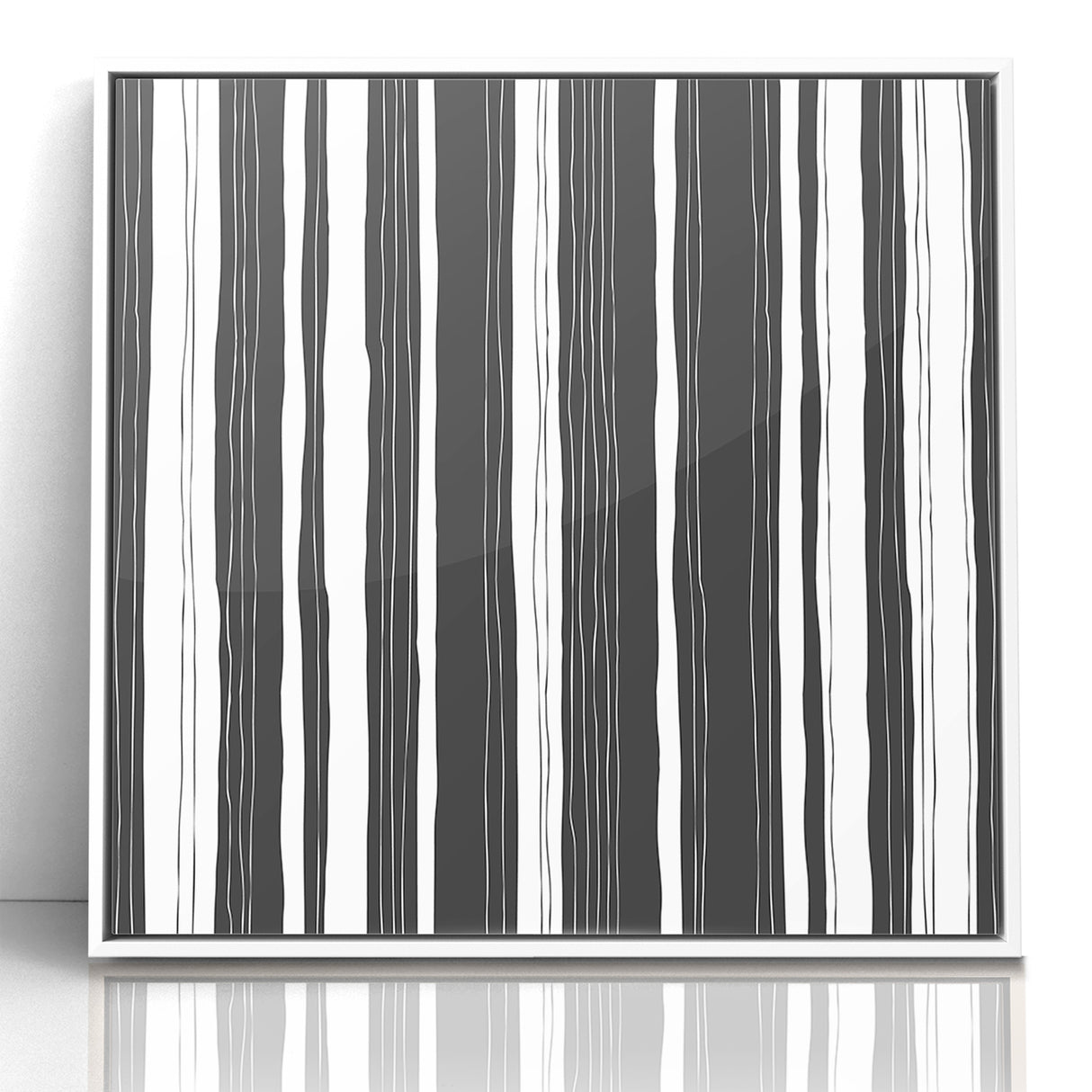 Minimalist Black and White Striped Canvas - Contemporary Abstract Art