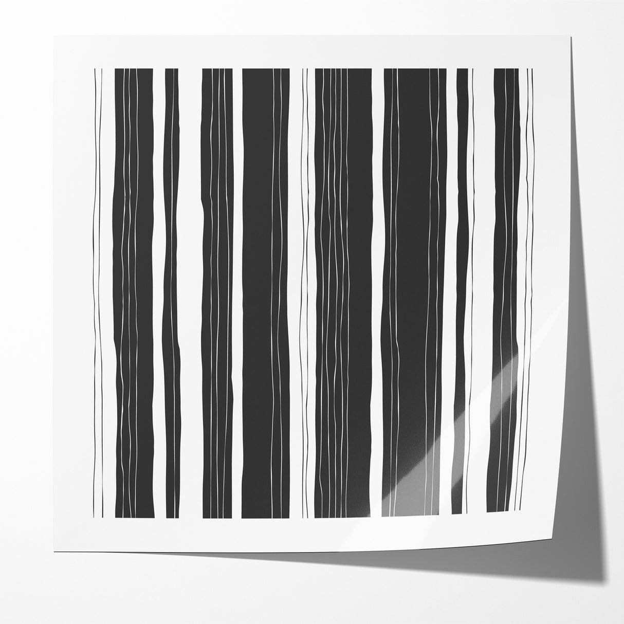 Minimalist Black and White Striped Canvas - Contemporary Abstract Art