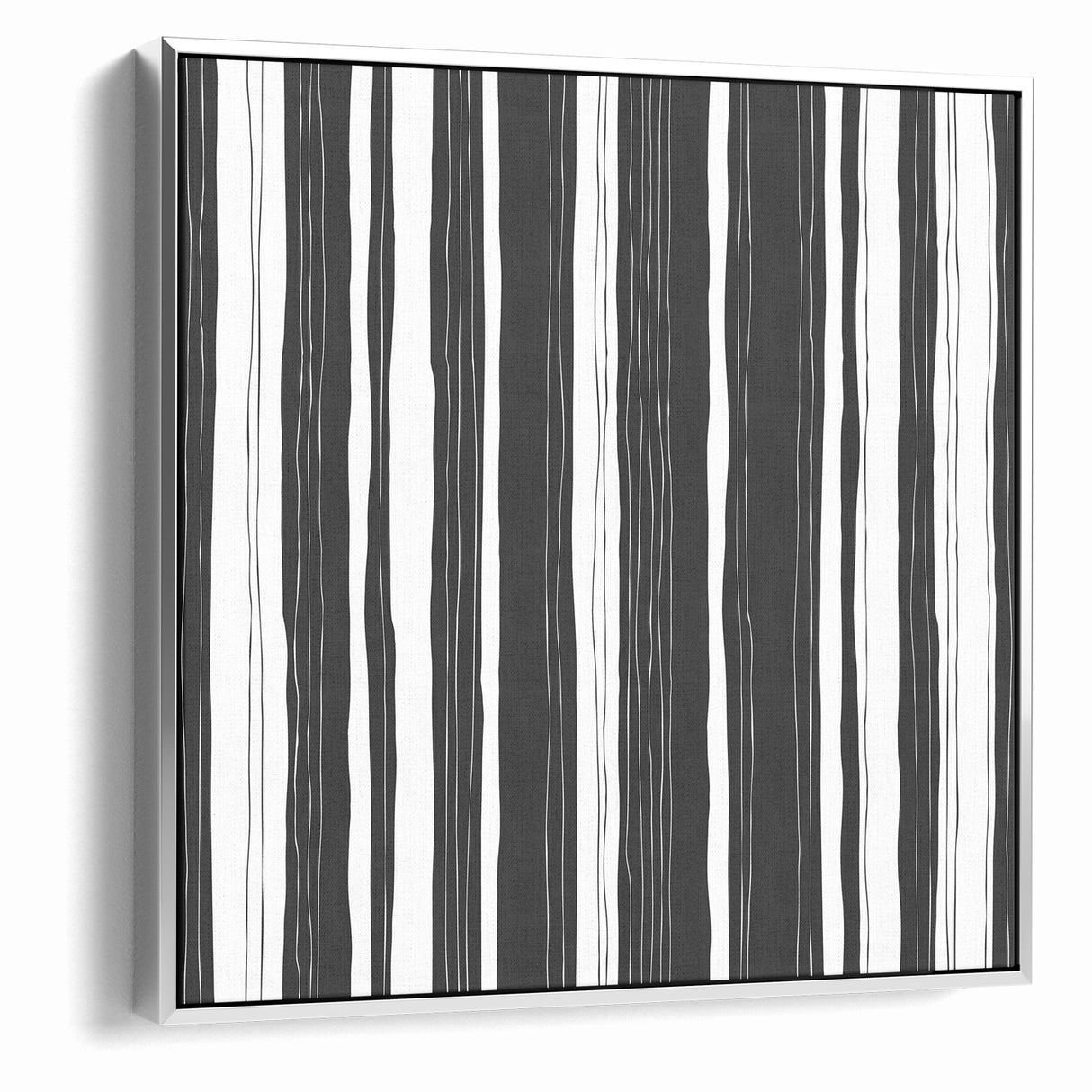 Minimalist Black and White Striped Canvas - Contemporary Abstract Art