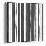 Minimalist Black and White Striped Canvas - Contemporary Abstract Art