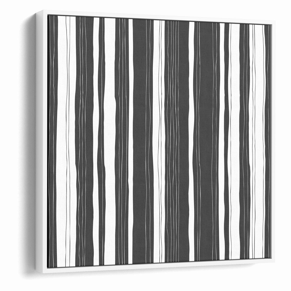 Minimalist Black and White Striped Canvas - Contemporary Abstract Art