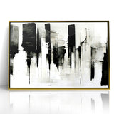Contemporary Black and White Abstract Canvas - Artistic Monochrome Decor