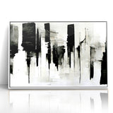 Contemporary Black and White Abstract Canvas - Artistic Monochrome Decor