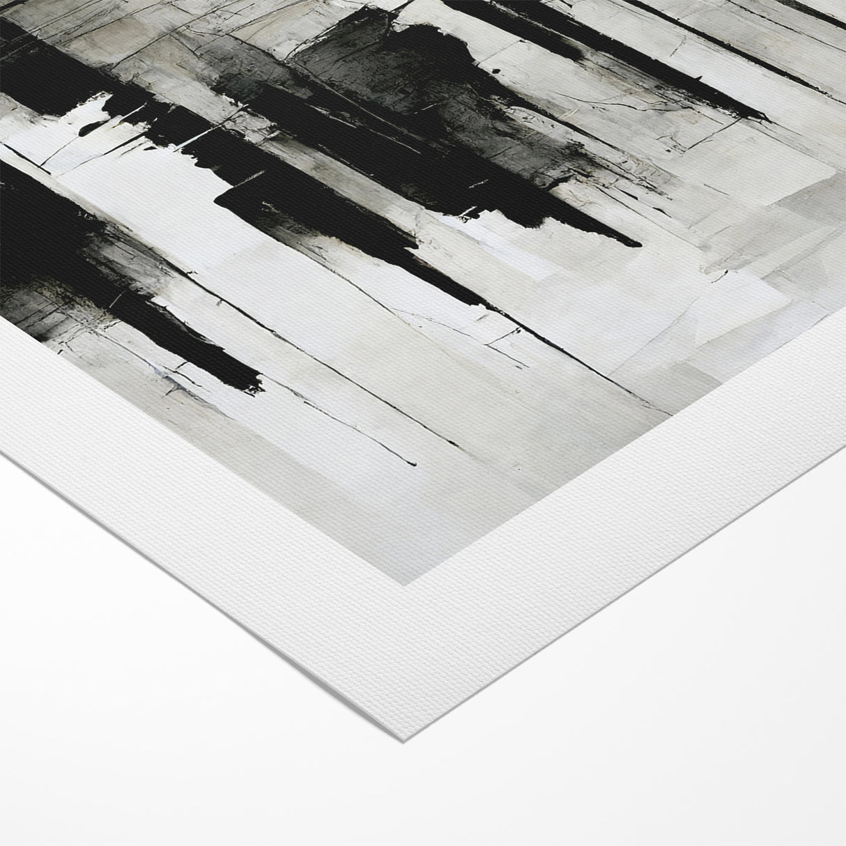 Contemporary Black and White Abstract Canvas - Artistic Monochrome Decor