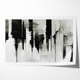 Contemporary Black and White Abstract Canvas - Artistic Monochrome Decor