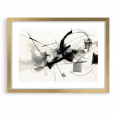 Modern Black and White Abstract Canvas - Dynamic Monochrome Art