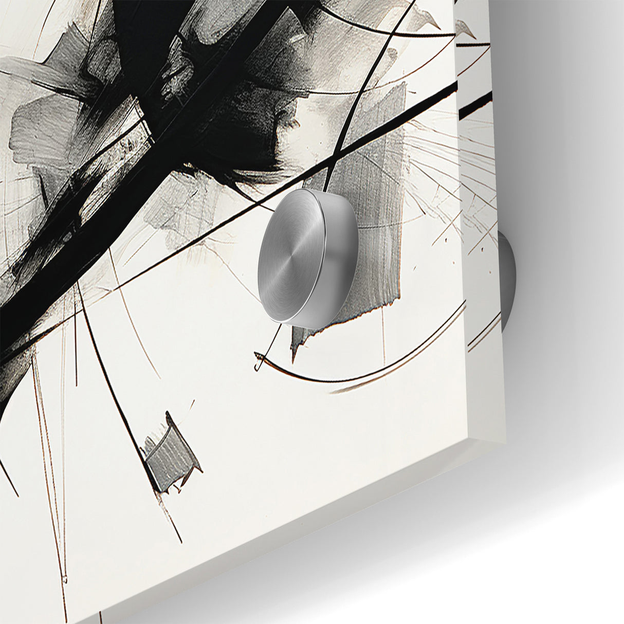 Modern Black and White Abstract Canvas - Dynamic Monochrome Art