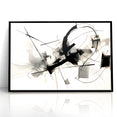 Modern Black and White Abstract Canvas - Dynamic Monochrome Art