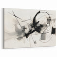 Modern Black and White Abstract Canvas - Dynamic Monochrome Art
