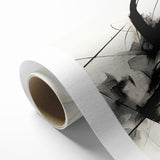 Modern Black and White Abstract Canvas - Dynamic Monochrome Art