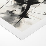 Modern Black and White Abstract Canvas - Dynamic Monochrome Art