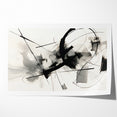 Modern Black and White Abstract Canvas - Dynamic Monochrome Art