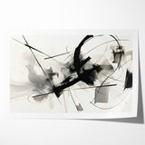 Modern Black and White Abstract Canvas - Dynamic Monochrome Art