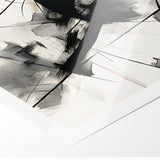 Modern Black and White Abstract Canvas - Dynamic Monochrome Art